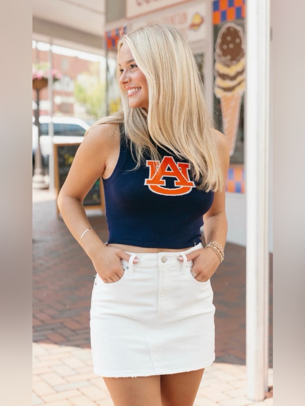 HYPE & VICE IVY KNITTED TANK Auburn Navy Size S
